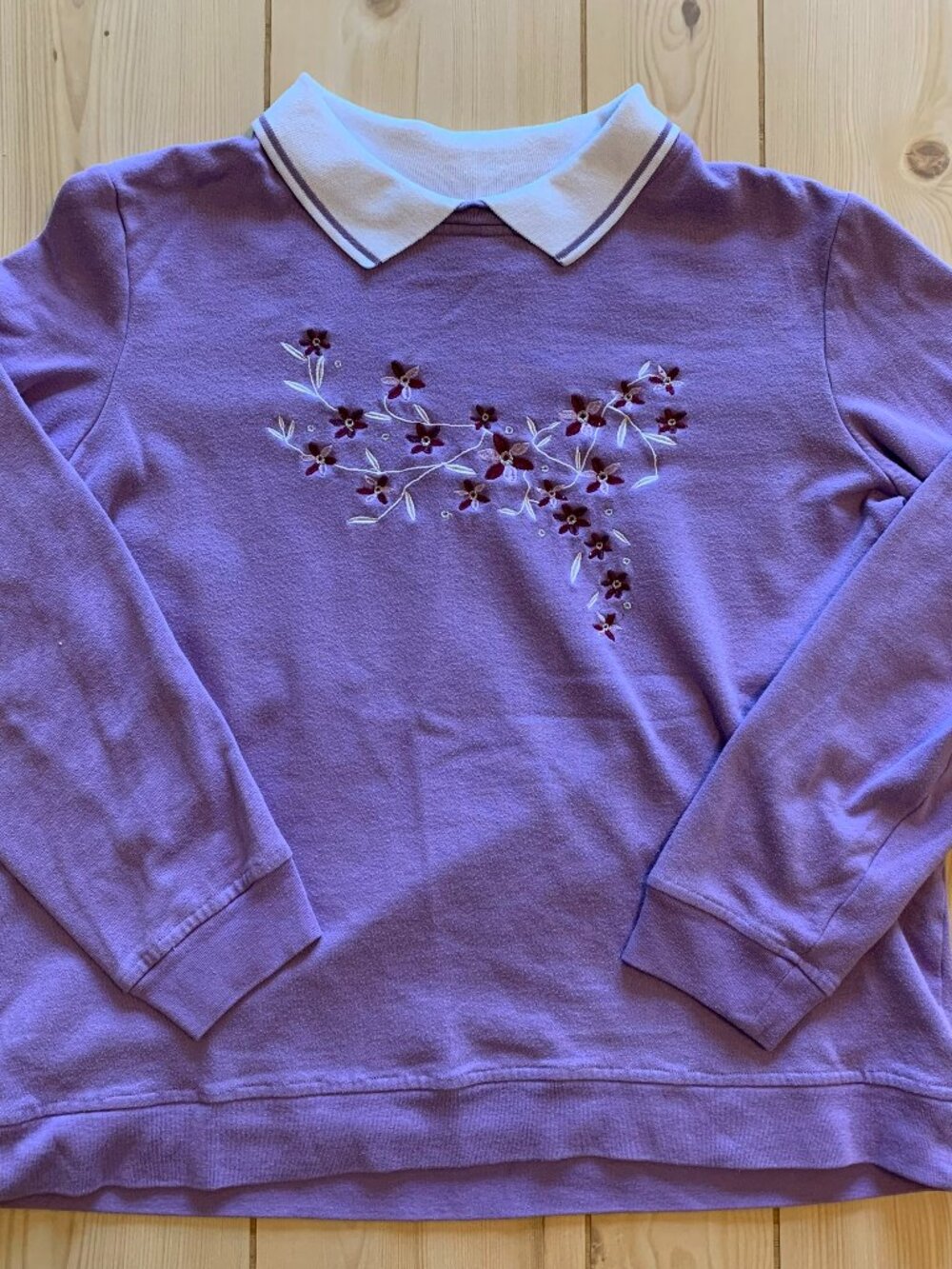 Vintage 90s Adrian Delafield Floral Flowers Tree Branch Grandma Sweatshirt XL